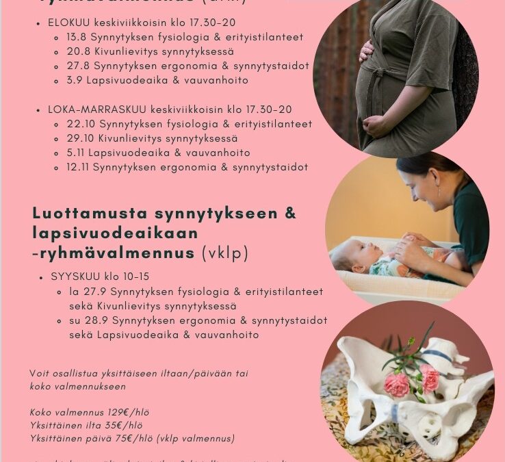Luottamusta synnytykseen ja lapsivuodeaikaan -valmennus (Tampere, arki)
